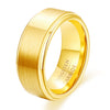 Geometric Brushed Matte Tungsten Steel Ring With Electroplated Finish For Unisex Couple Jewelry