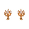 Geometric Copper Candle Earrings Set With Microset Zircon For Women