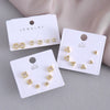 Geometric Copper Earrings Set Electroplated For Women