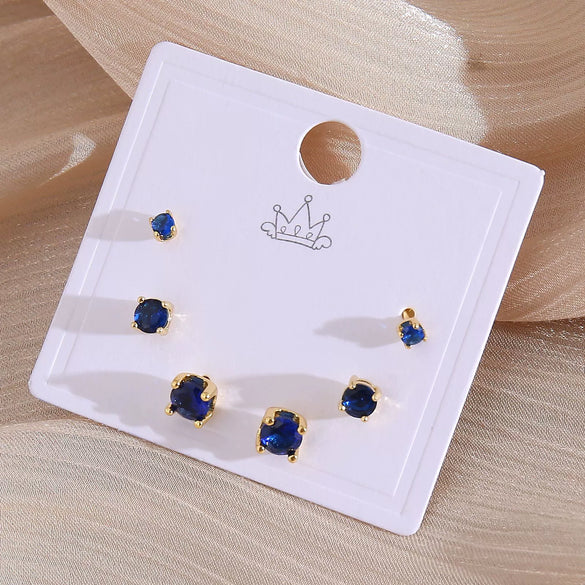Geometric Copper Earrings Set Electroplated For Women