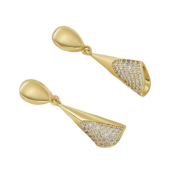 Geometric Copper Earrings With Electroplating For Women