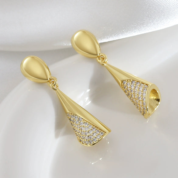 Geometric Copper Earrings With Electroplating For Women