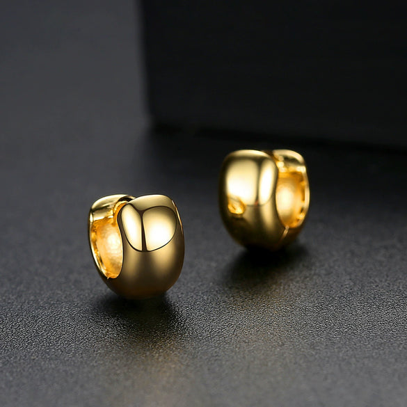 Geometric Copper Earrings With Glossy Electroplated Finish And Simple Style For Women Wholesale