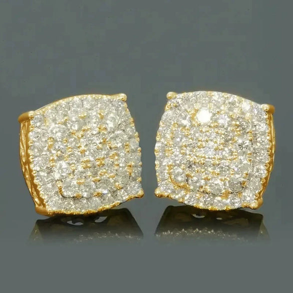 Geometric Copper Earrings With Zirconia For Women
