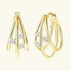 Geometric Copper Earrings With Zirconia Inlay For Women Simple Style