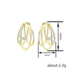 Geometric Copper Earrings With Zirconia Inlay For Women Simple Style