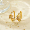 Geometric Copper Inlaid Zircon Electroplated Women's Earrings