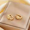 Geometric Copper Inlaid Zircon Electroplated Women's Earrings