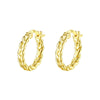 Geometric Copper Plated With Real Gold Electroplated Hoop Earrings