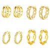 Geometric Copper Plated With Real Gold Electroplated Hoop Earrings