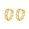 Geometric Copper Plated With Real Gold Electroplated Hoop Earrings