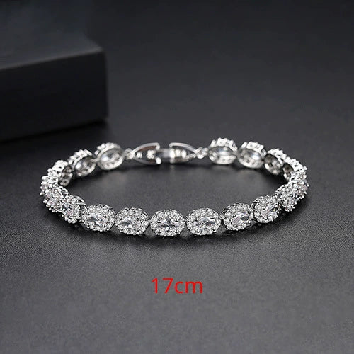 Geometric Copper Zircon Bracelet Electroplated Elegant Fashion Bracelet For Women