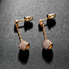 Geometric Copper Zircon Earrings For Women Minimalist Fashion Jewelry With Elegant Everyday Style