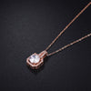 Geometric Copper Zircon Micro Inlay Pendant Necklace With Cross Chain And Light Luxury Jewelry Design