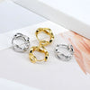 Geometric Cross Hoop Ear Cuffs For Women With Silver Needle And Copper Electroplated Winding Design Fashion Earrings