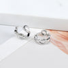 Geometric Cross Hoop Ear Cuffs For Women With Silver Needle And Copper Electroplated Winding Design Fashion Earrings