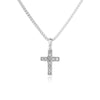 Geometric Cross Pendant Necklace With Full Diamond Detail Electroplated Stainless Steel Box Chain Unisex Casual Punk Jewelry