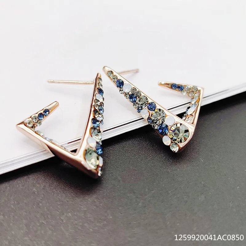 Geometric Crystal Earrings