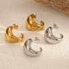 Geometric Cshaped Stainless Steel Electroplated Women's Earrings