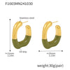 Geometric Cshaped 316L Stainless Steel Halfdrop Oil Ear Stud Earrings For Women Niche Elegant 18K Gold Plated