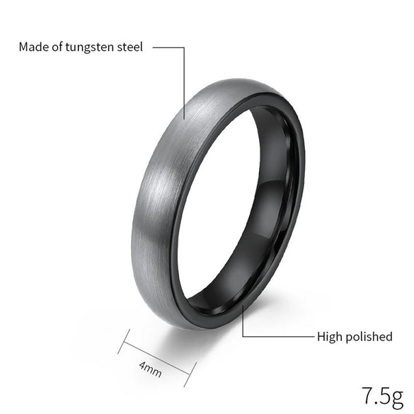 Geometric Curved Sand Surface Tungsten Steel Ring With Electroplated Finish Simple Fashion Jewelry For Women And Men Wholesale