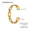 Geometric Cut Out Chain Open Bracelet 316L Stainless Steel 18K Gold Plated Jewelry