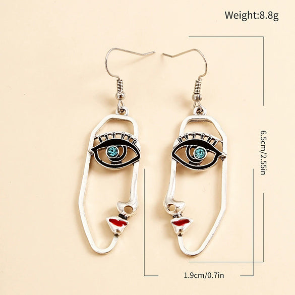 Geometric Diamond Bow And Arrow Ear Hook Earrings In Alloy Exaggerated Statement Jewelry For Unisex Wear