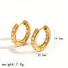 Geometric Diamond Zircon Stainless Steel Earrings Electroplated Highend Style