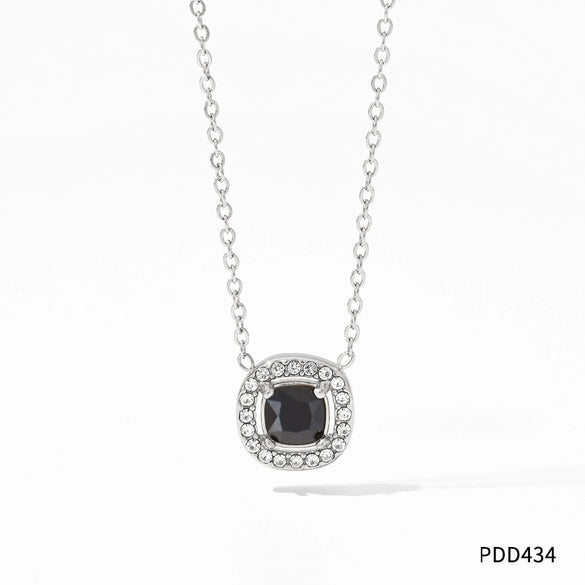 Geometric Diamondstudded Gem Stainless Steel Earrings Necklace Bracelet Set For Women With Bear Little Pig Small Animal Pattern And Electroplating Treatment