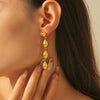 Geometric Dropshaped Tassel Copper 18K Gold Plated Earrings For Women