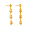 Geometric Dropshaped Tassel Copper 18K Gold Plated Earrings For Women