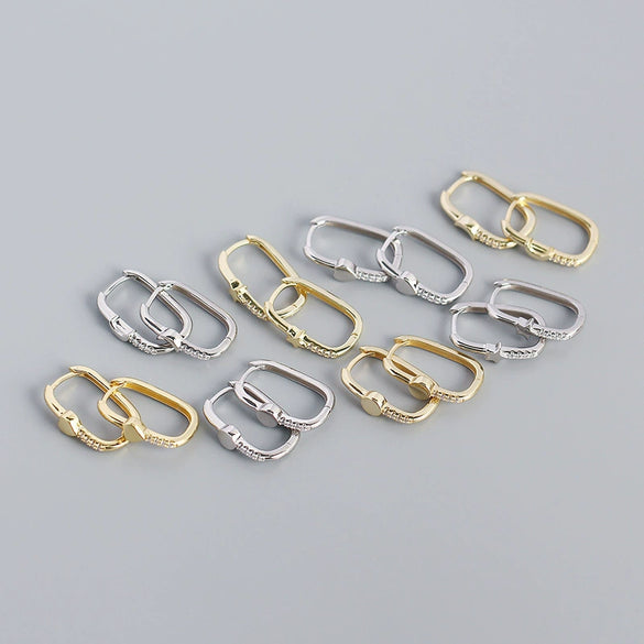 Geometric Ear Studs Earrings S925 Silver Electroplated With Star Moon And Peach Heart Design In Light Luxury Style