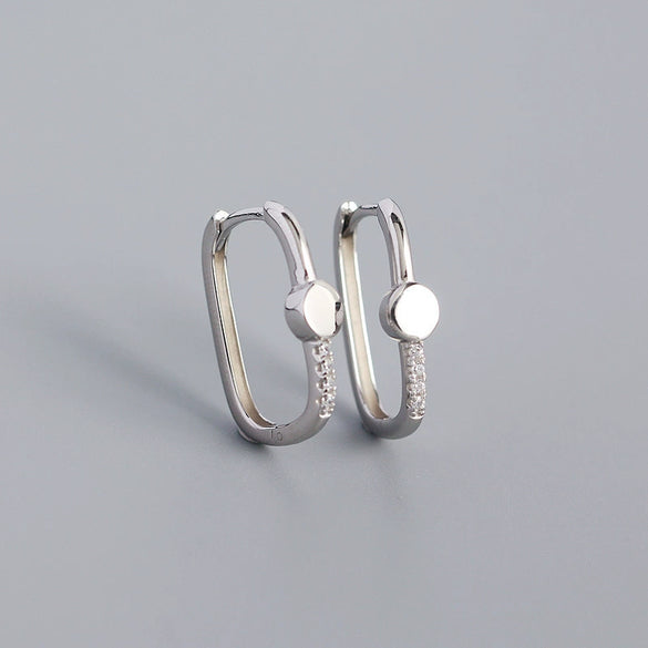 Geometric Ear Studs Earrings S925 Silver Electroplated With Star Moon And Peach Heart Design In Light Luxury Style