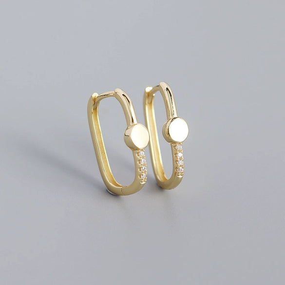 Geometric Ear Studs Earrings S925 Silver Electroplated With Star Moon And Peach Heart Design In Light Luxury Style
