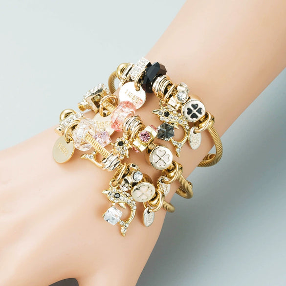 Geometric Electroplated Alloy Bracelet Gold Tone Minimalist Unisex Fashion Jewelry Accessory