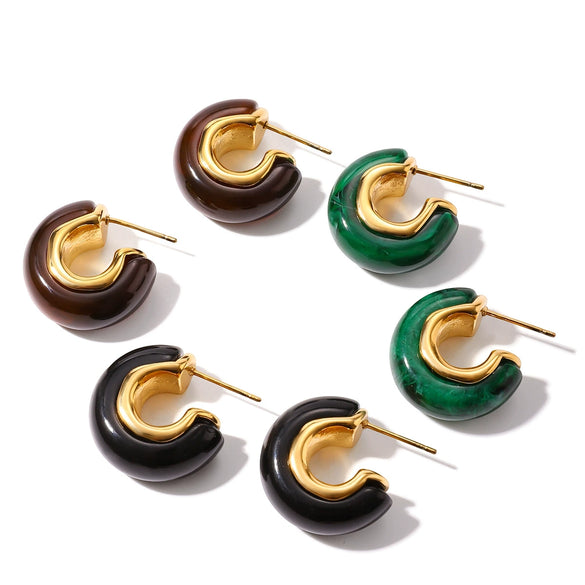 Geometric Electroplated Stainless Steel Earrings For Women Fashion Jewelry Wholesale Accessories