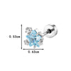 Geometric Fivepointed Star Metal Earrings Set With Zirconia For Unisex Piercing