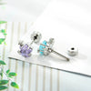Geometric Fivepointed Star Metal Earrings Set With Zirconia For Unisex Piercing