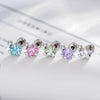 Geometric Fivepointed Star Metal Earrings Set With Zirconia For Unisex Piercing