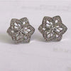 Geometric Flower Zircon Earrings In Electroplated Copper Minimalist Fashion Jewelry For Women
