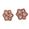 Geometric Flower Zircon Earrings In Electroplated Copper Minimalist Fashion Jewelry For Women