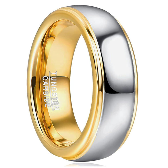 Geometric Goldplated Tungsten Steel Matching Rings For Couples Modern Versatile Unisex Jewelry Wholesale