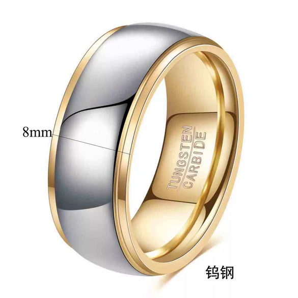 Geometric Goldplated Tungsten Steel Matching Rings For Couples Modern Versatile Unisex Jewelry Wholesale