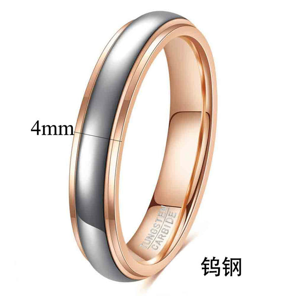Geometric Goldplated Tungsten Steel Matching Rings For Couples Modern Versatile Unisex Jewelry Wholesale