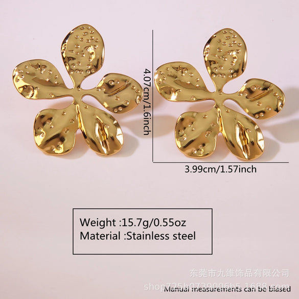 Geometric Heartshaped Stainless Steel Electroplated Earrings For Women