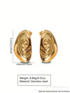 Geometric Heartshaped Stainless Steel Electroplated Earrings For Women