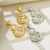 Geometric Heartshaped Stainless Steel Electroplated Earrings For Women