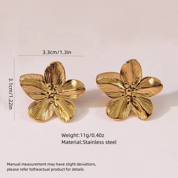 Geometric Heartshaped Stainless Steel Electroplated Earrings For Women