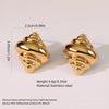 Geometric Heartshaped Stainless Steel Electroplated Earrings For Women