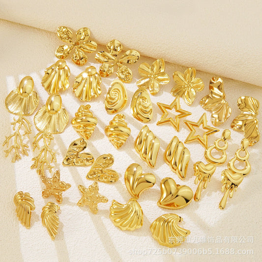 Geometric Heartshaped Stainless Steel Electroplated Earrings For Women